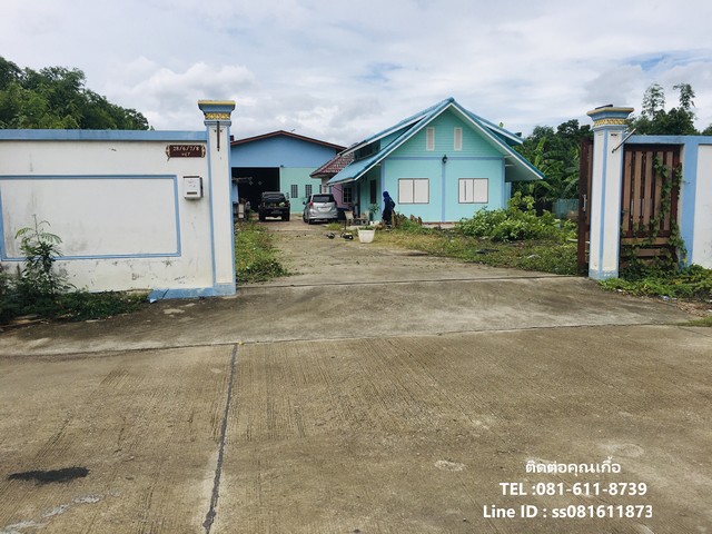 ขาย/เช่า ที่ดิน โกดัง/ออฟฟิศ พร้อมบ้าน 2 หลัง ถนนเลียบคลองบางพรม