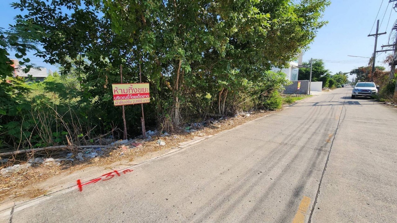 ขายด่วน ที่ดินผังสีม่วง 200 ตารางวา ติดถนนคอนกรีตสาธารณะ เลียบคลองสี่ ซอย 5  อ.ลำลูกกา จ.ปทุมธานี