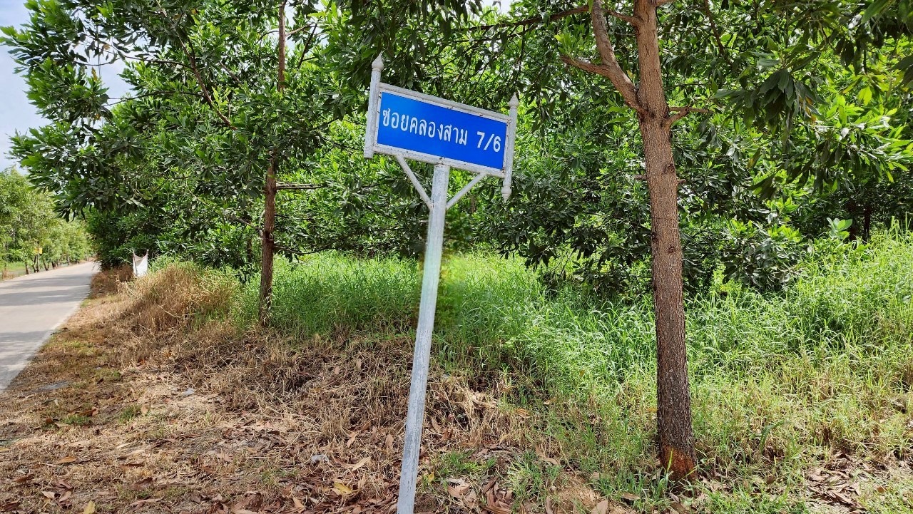 ขายด่วน ที่ดินถมแล้ว 100 ตารางวา ติดถนนคอนกรีตสาธารณะ ซอยคลองสาม 7/6 อ.คลองหลวง จ.ปทุมธานี