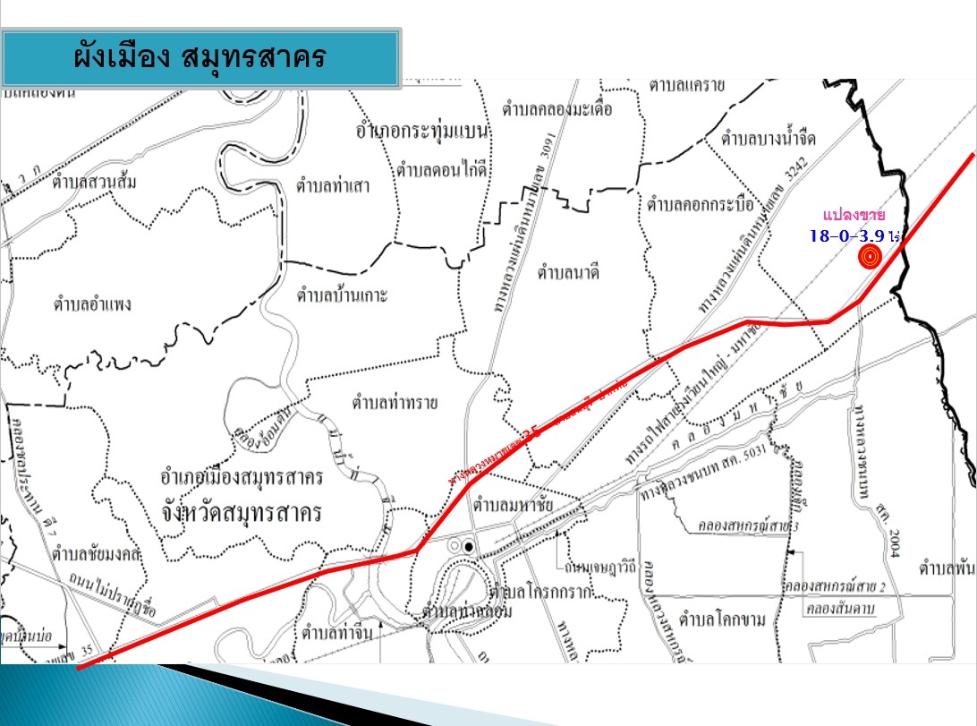 ขายที่ดินพร้อมโกดังสินค้า ขนาด 5,480 ตร.ม.ทางเข้าออกสะดวก สมุทรสาคร 