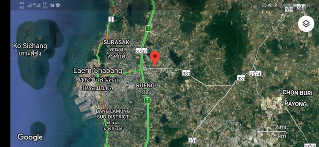 ขายที่ดิน 22 ไร่ 2 งาน 24 ตารางวา เจ้าของขายเอง ต.หนองขาม อ.ศรีราชา จ.ชลบุรี