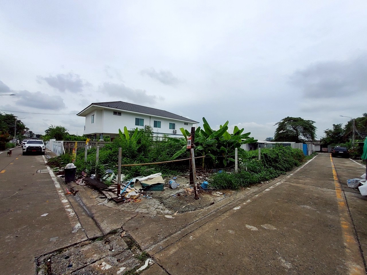 ขายถูก ที่ดินใกล้รถไฟฟ้าสายสีม่วง 103 ตารางวา แปลงมุม  ติดถนนคอนกรีตสาธารณะ ซอยวัดไผ่เหลือง อ.บางบัวทอง จ.นนทบุรี