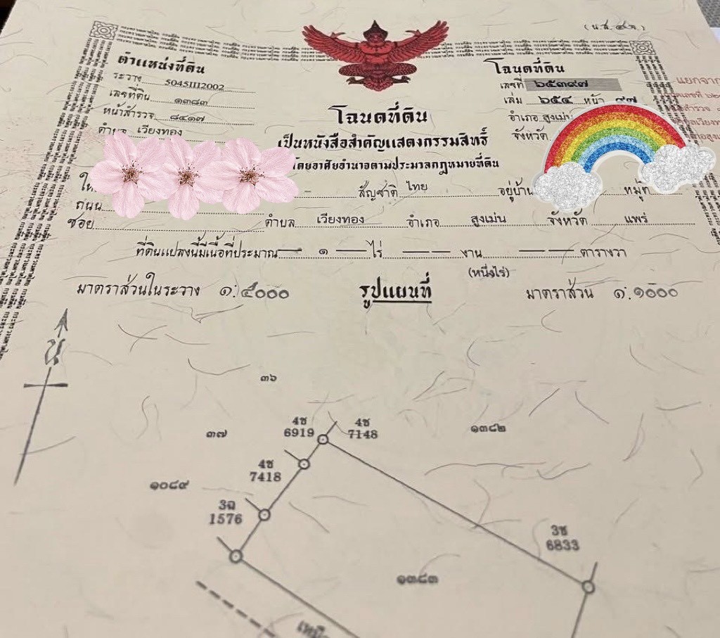 ขายที่ดิน1 ไร่ ตำบลเวียงทอง อำเภอสูงเม่น จังหวัดแพร่ 